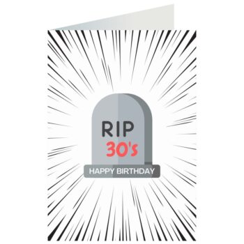 Kartka okolicznościowa – RIP 30’s – Kartki na 40 urodziny – Szalony.pl