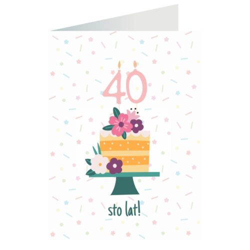 Kartki okolicznościowe - Tort, 40 lat