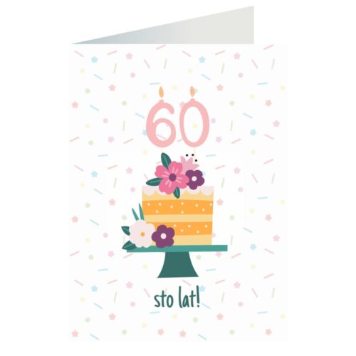 Kartki okolicznościowe - Tort, 60 lat