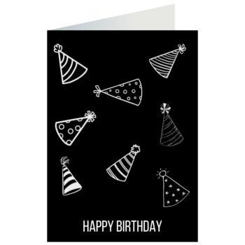 Kartka okolicznościowa – Happy Birthday, czapeczki – Kartki na ogólne urodziny – Szalony.pl