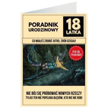 Kartka okolicznościowa – Poradnik, 18 lat – Kartki na 18 urodziny – Szalony.pl