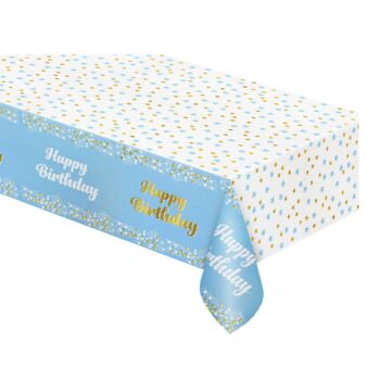 Obrus – niebieski, happy birthday – Dekoracje imprezowe – Szalony.pl