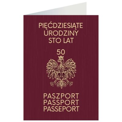 Kartka okolicznościowa – Paszport, 50 urodziny – Kartki na 50 urodziny – Szalony.pl