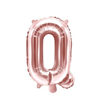 Balon bez helu: Litera "Q" - różowe złoto, 35cm