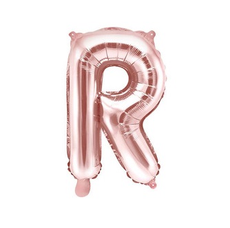 Balon na powietrze: litera "R", złoto-różowe, 35 cm