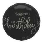 Balon bez helu: Happy birthday, creme noir – Dekoracje imprezowe – Szalony.pl