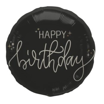 Balon bez helu: Happy birthday, creme noir – Balony bez helu – Szalony.pl