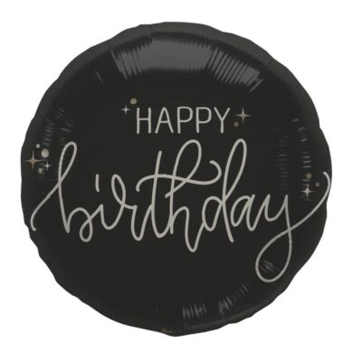 Balon bez helu: Happy birthday, creme noir – Dekoracje imprezowe – Szalony.pl