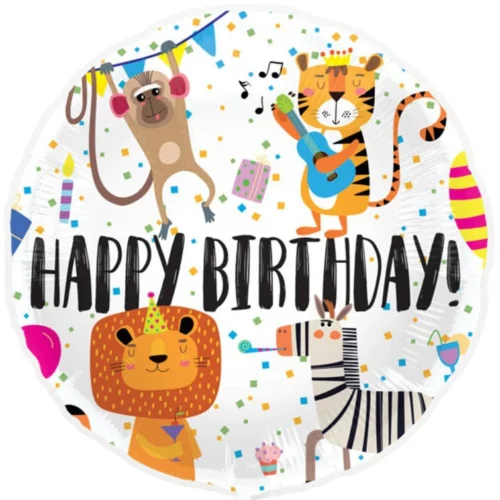 Balon z helem: Happy Birthday, zoo party