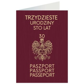 Kartka okolicznościowa – Paszport, 30 urodziny – Kartki na 30 urodziny – Szalony.pl