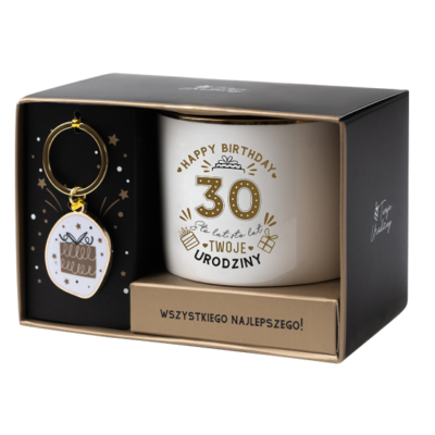 Kubek z brelokiem – 30 urodziny – Prezent na 30 urodziny – Szalony.pl