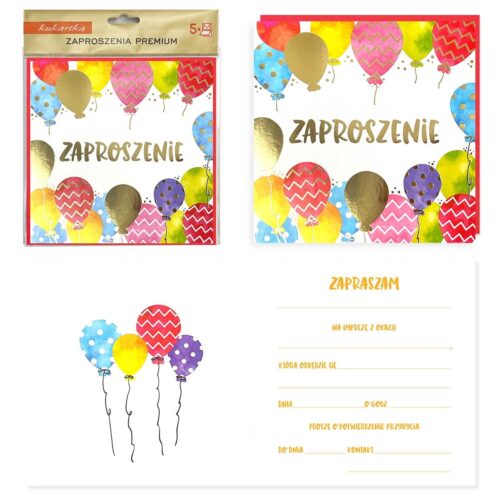 Zaproszenia - Ogólne, balony