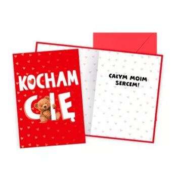 Kartka okolicznościowa – Kocham Cię, miś – Kartki na Walentynki – Szalony.pl