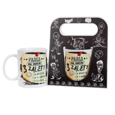 Kubek – Praca ma swoje 3 zalety – Prezenty – Szalony.pl