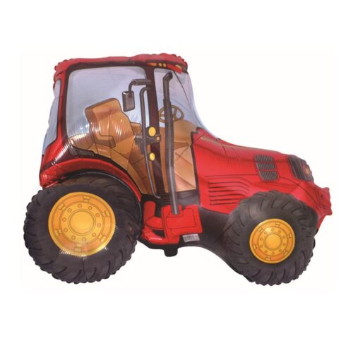 Balon bez helu: Traktor, czerwony