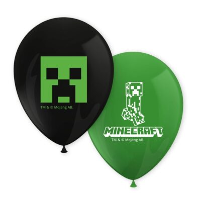Balony bez helu: Minecraft, 8szt – Dekoracje imprezowe – Szalony.pl