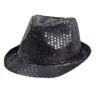 Kapelusz cekinowy – czarny – Przebrania imprezowe – Szalony.pl