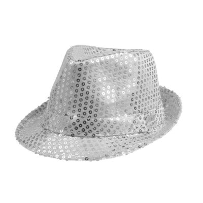 Kapelusz srebrny – cekinowy – Przebrania imprezowe – Szalony.pl