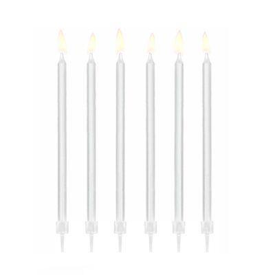 Świeczki – Długie białe, 14 cm 12szt – Dekoracje imprezowe – Szalony.pl