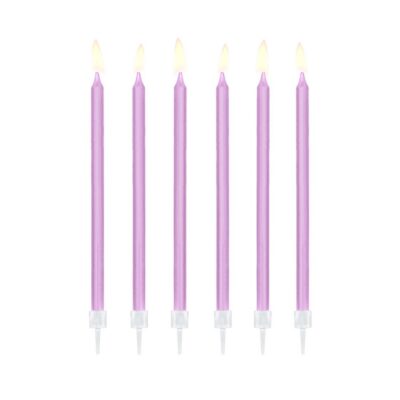 Świeczki – Długie fioletowe, 14cm 12szt – Dekoracje imprezowe – Szalony.pl