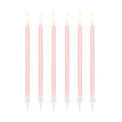 Świeczki – Długie, różowe, 14cm, 12szt – Dekoracje imprezowe – Szalony.pl