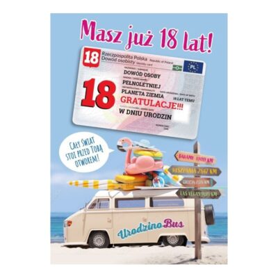 Kartka okolicznościowa – 18 lat – dowód, świat – Kartki na 18 urodziny – Szalony.pl