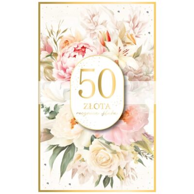 Kartka okolicznościowa – 50 rocznica, kwiaty – Kartki na rocznicę ślubu – Szalony.pl