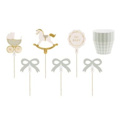 Zestaw do muffinek – Oh baby, mix 6 szt – Dekoracje na Baby Shower – Szalony.pl