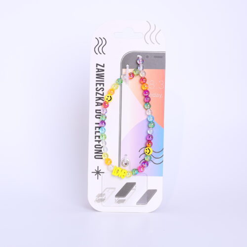 Zawieszka do telefonu - Kulki, kolorowa z buźkami