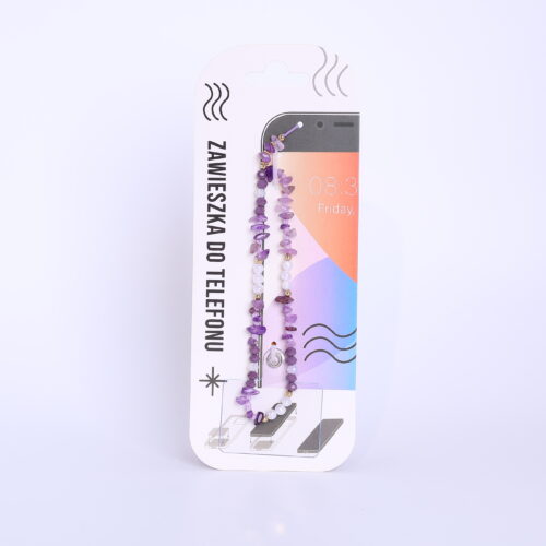 Zawieszka do telefonu - Kamyczki, fioletowe