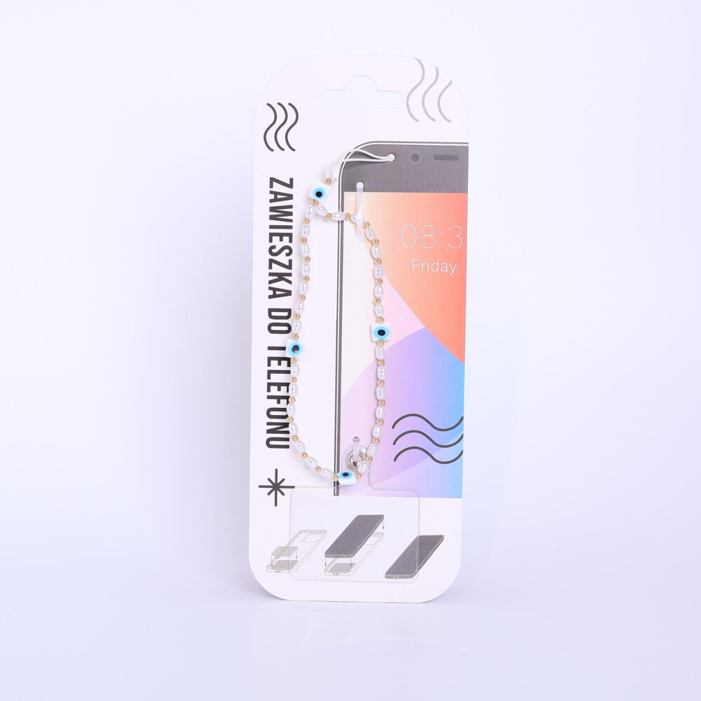 Zawieszka do telefonu – Biało – złota, oko proroka – Prezenty – Szalony.pl