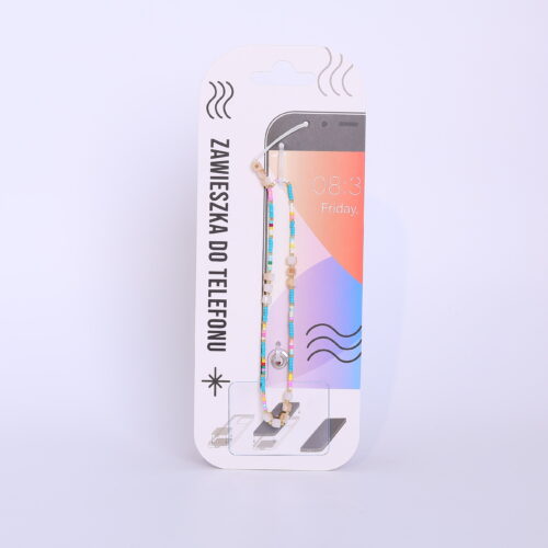 Zawieszka do telefonu - Kolorowa z perłowymi sześcianami