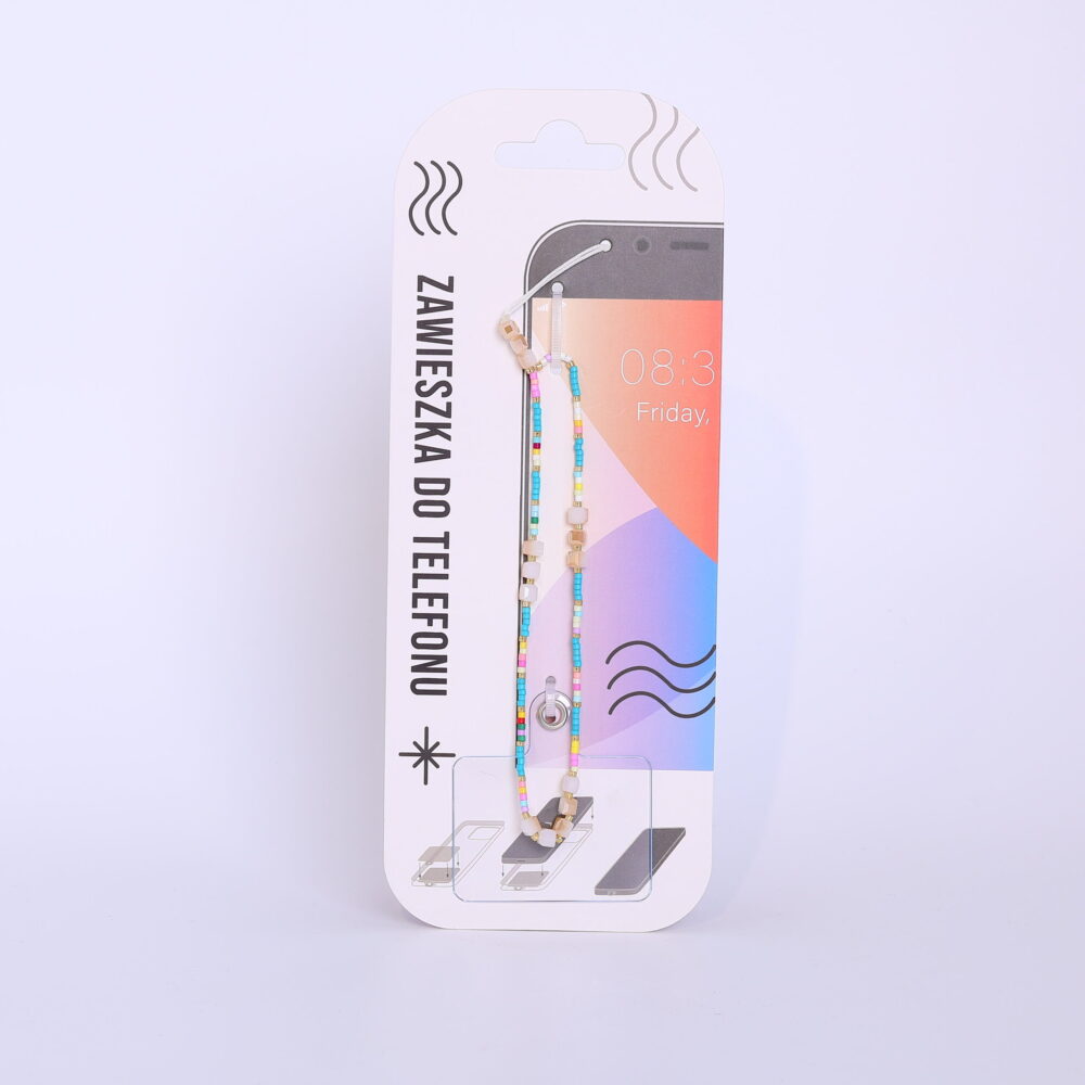 Zawieszka do telefonu – Kolorowa z perłowymi sześcianami – Prezenty – Szalony.pl