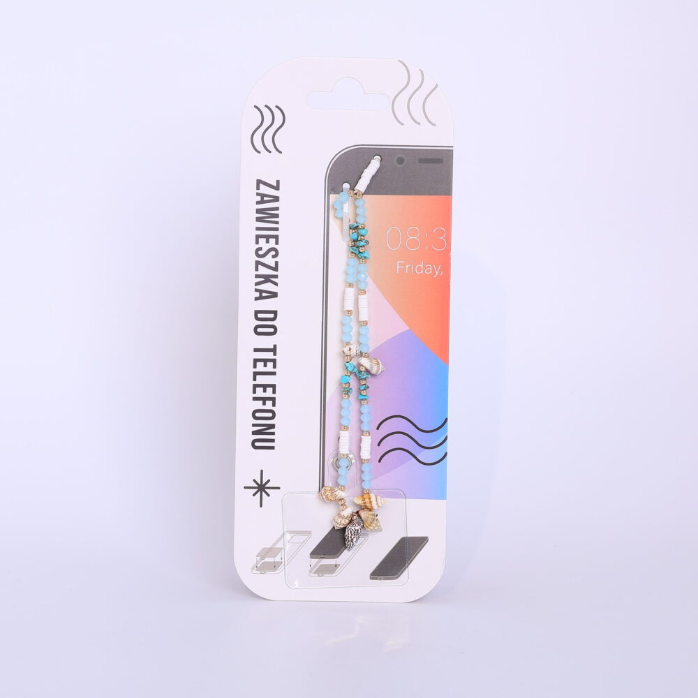 Zawieszka do telefonu – Muszelki, niebieskie kamyczki – Prezenty – Szalony.pl