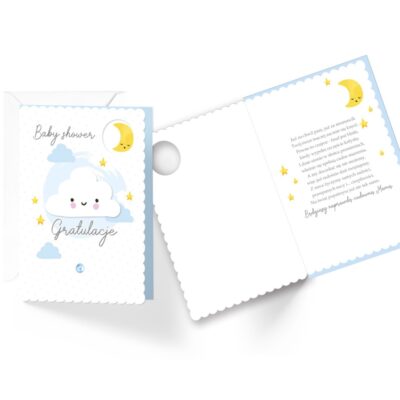 Kartka okolicznościowa – Baby shower, chłopiec – Kartki na narodziny – Szalony.pl