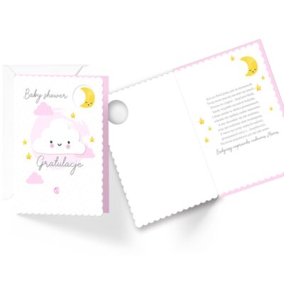 Kartka okolicznościowa – Baby shower, dziewczynka – Kartki na narodziny – Szalony.pl