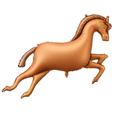 Balon bez helu: Koń, brązowy, 125×100 cm – Balony foliowe – Szalony.pl