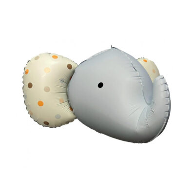 Balon bez helu: Słoń w kropki, szary, 63 x 50 cm – Balony foliowe – Szalony.pl