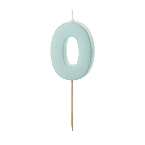 Świeczka - Cyfra "0" - miętowa, 5,5 cm