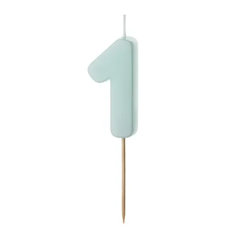 Świeczka - Cyfra "1" - miętowa, 5,5 cm