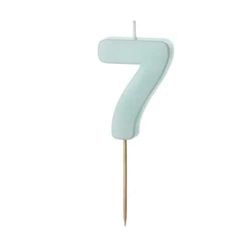 Świeczka - Cyfra "7" - miętowa, 5.5 cm