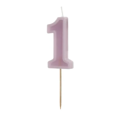 Świeczka - Cyfra "1" - fioletowa, 6 cm
