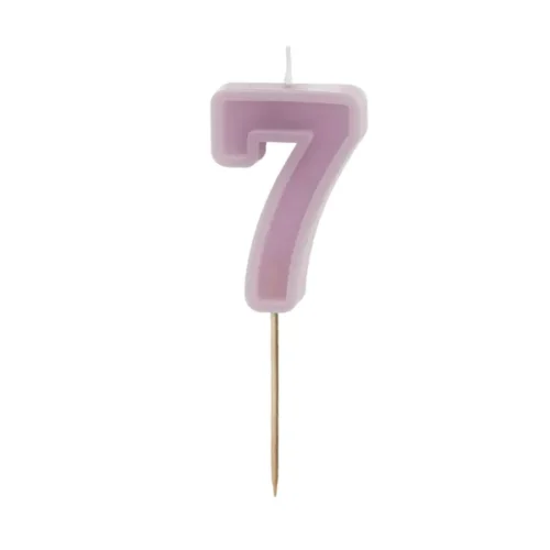 Świeczka - Cyfra "7" - fioletowa, 6 cm