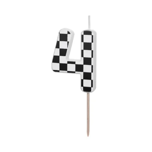 Świeczka - Cyfra "4" - szachownica, 5.5 cm