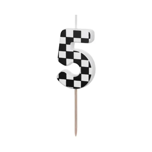 Świeczka - Cyfra "5" - szachownica, 5.5 cm