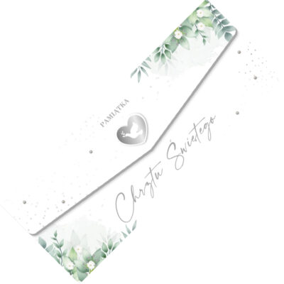 Kartka okolicznościowa – Chrzest, koperta liście – Kartki na chrzest – Szalony.pl