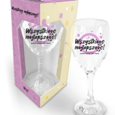 Kieliszek do wina – Wszystkiego najlepszego, 220ml – Kieliszki do wina – Szalony.pl