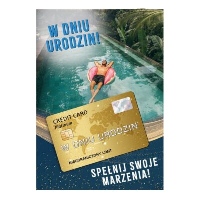 Kartka okolicznościowa – Złota karta, basen – Kartki na ogólne urodziny – Szalony.pl