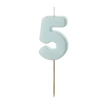 Świeczka – Cyfra “5” – miętowa, 5.5 cm – Dekoracje imprezowe – Szalony.pl