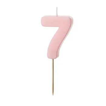 Świeczka – Cyfra “7” – jasny różowy, 5.5 cm – Dekoracje imprezowe – Szalony.pl